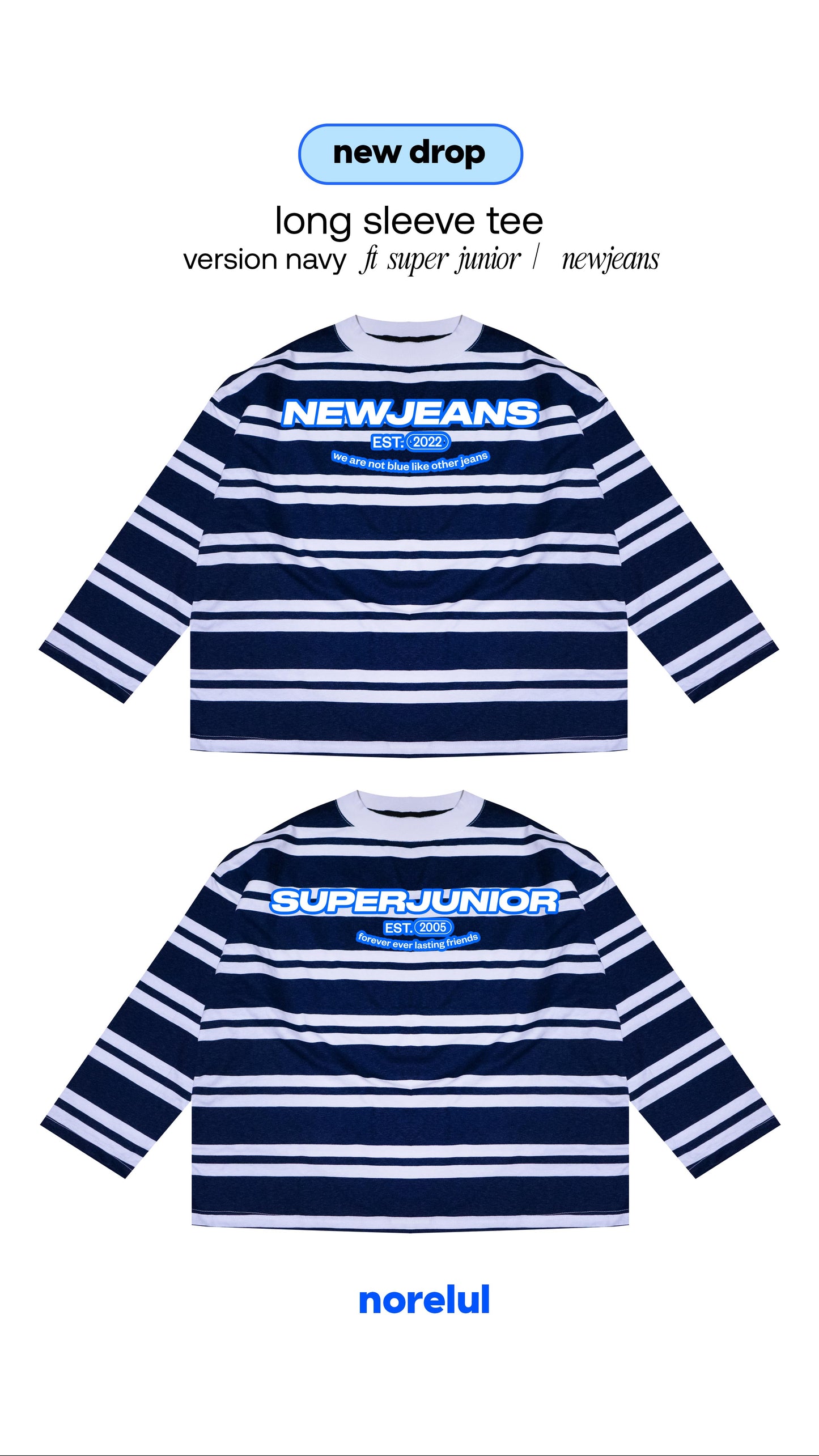 Navy Long Sleeve Oversize Tee