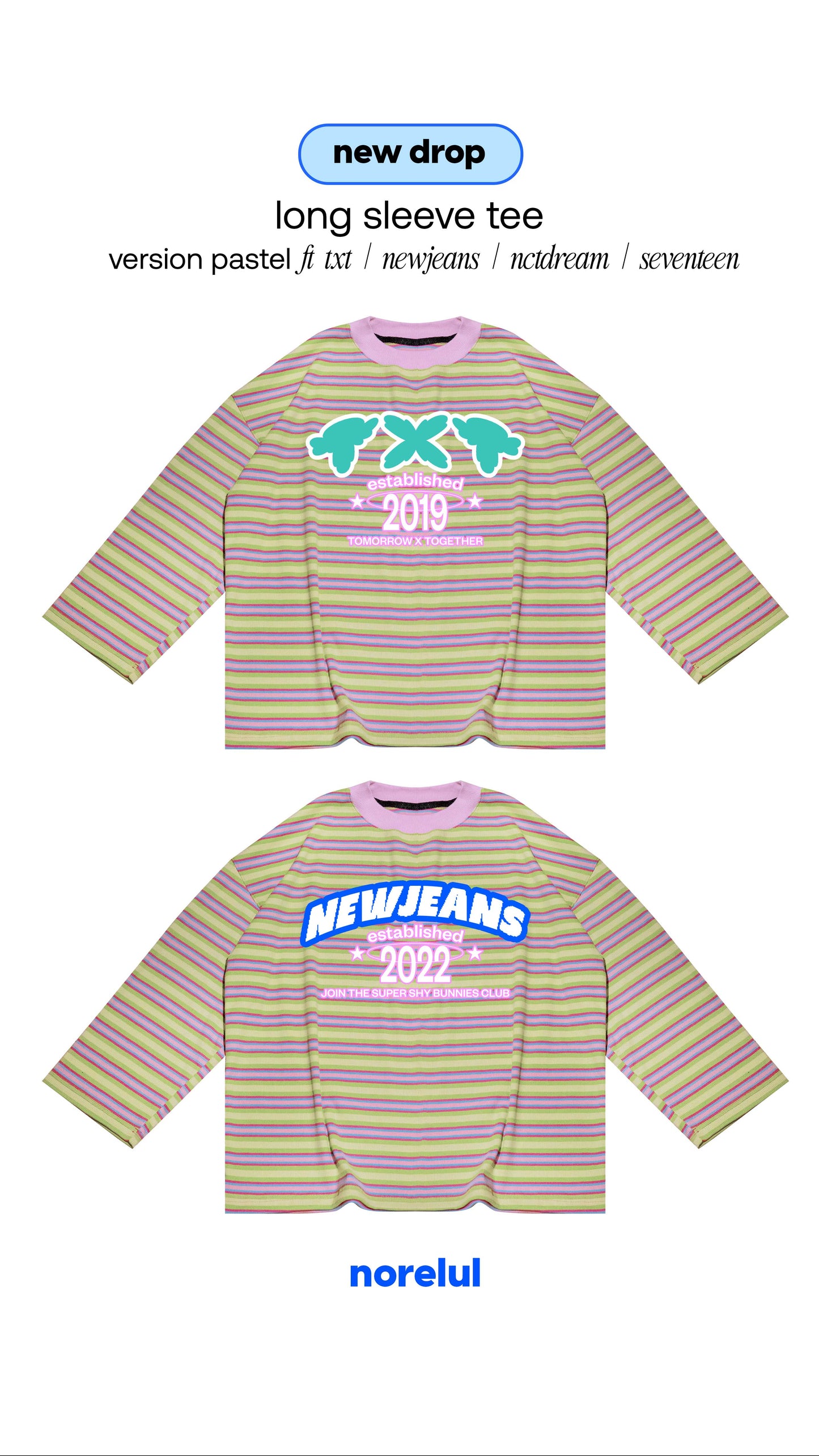 Pastel Long Sleeve Oversize Tee